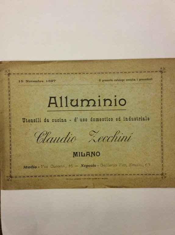 CLAUDIO ZECCHINI - MILANO: ALLUMINIO. - Utensili da cucina - …