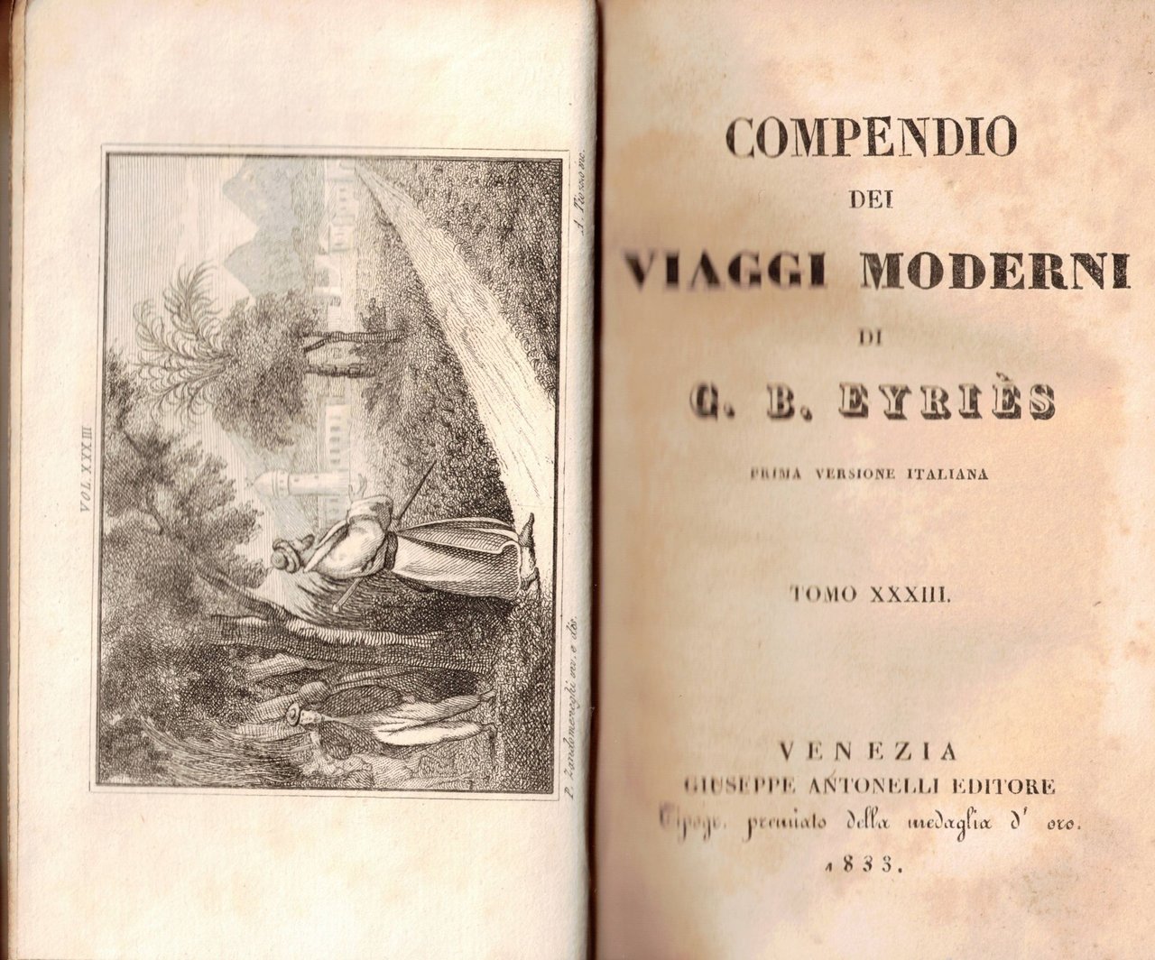 COMPENDIO DEI VIAGGI MODERNI. TOMO XXXIII (33) & TOMO XXXIV …