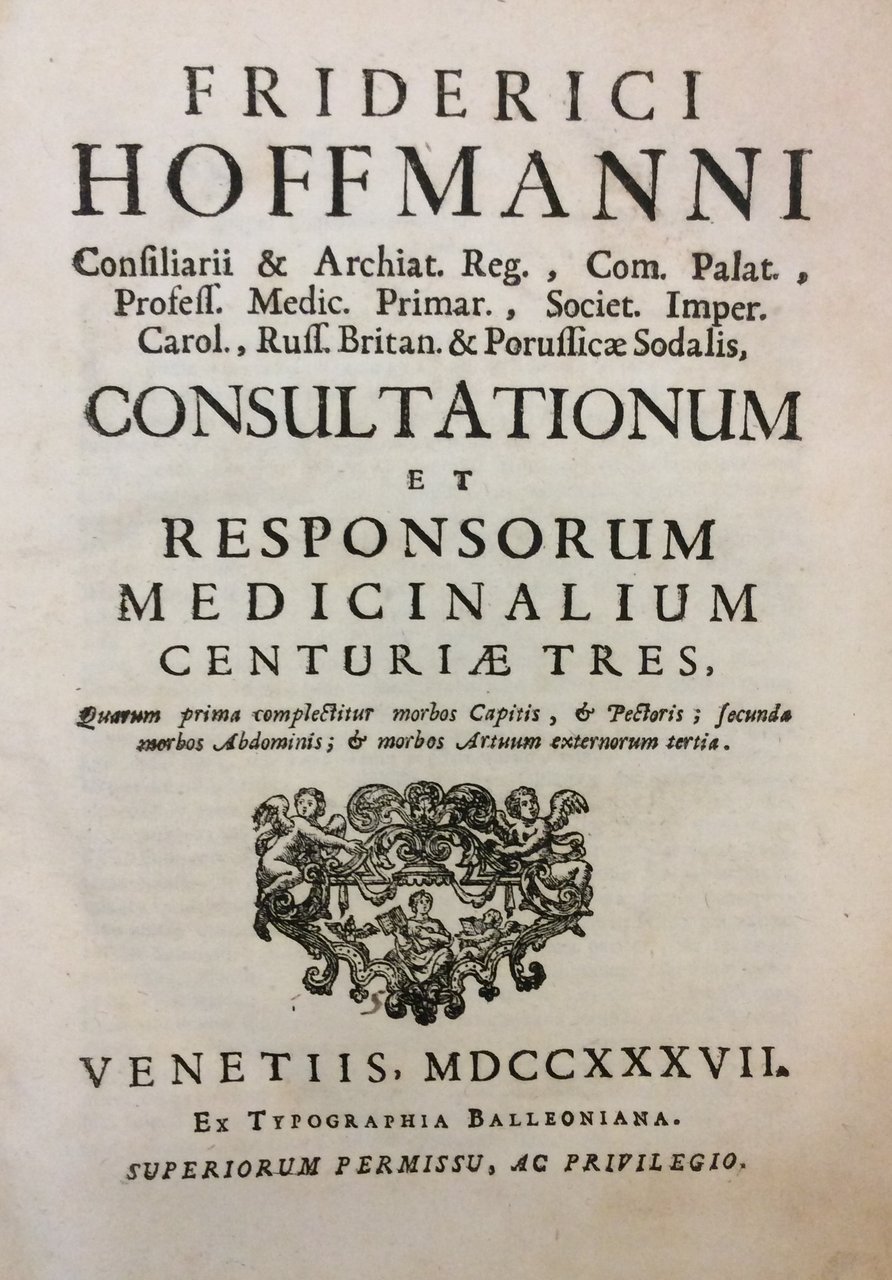CONSULTATIONUM ET RESPONSORUM MEDICINALIUM CENTURIAE TRES.