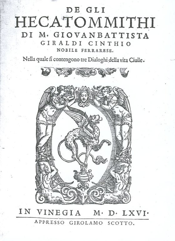 DE GLI HECATOMMITHI. - Nella quale si contengono tre Dialoghi …
