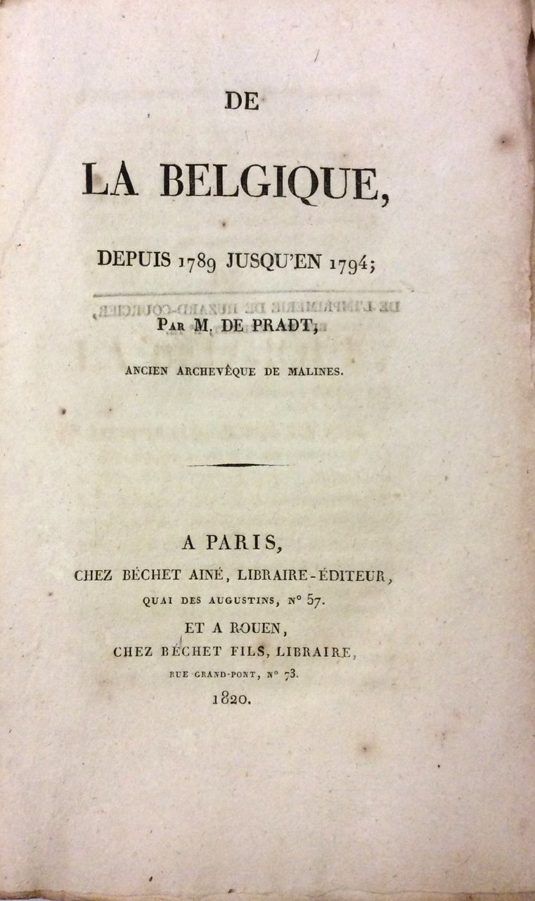 DE LA BELGIQUE, DEPUIS 1789 JUSQU'EN 1794.
