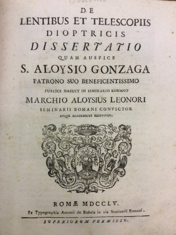 DE LENTIBUS ET TELESCOPIIS DIOPTRICIS DISSERTATIO. - Quam auspice S …