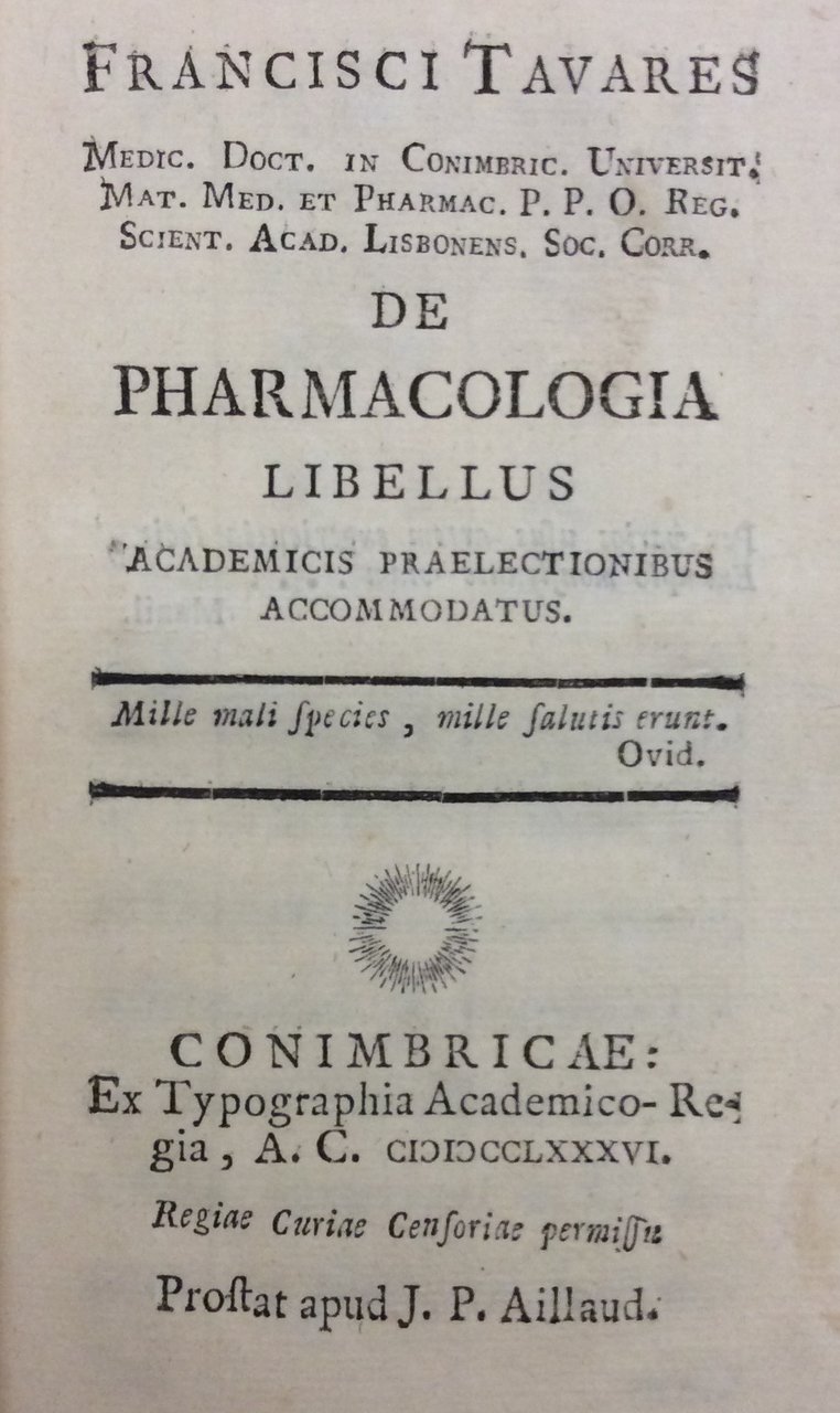 DE PHARMACOLOGIA LIBELLUS.