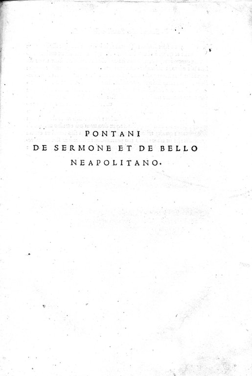 DE SERMONE ET DE BELLO NEAPOLITANO.