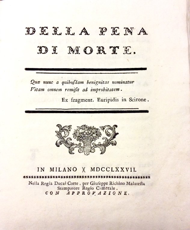 DELLA PENA DI MORTE.