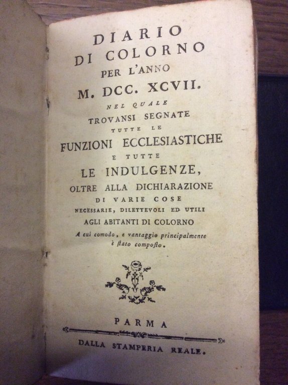 DIARIO DI COLORNO PER L'ANNO MDCCXCVII.