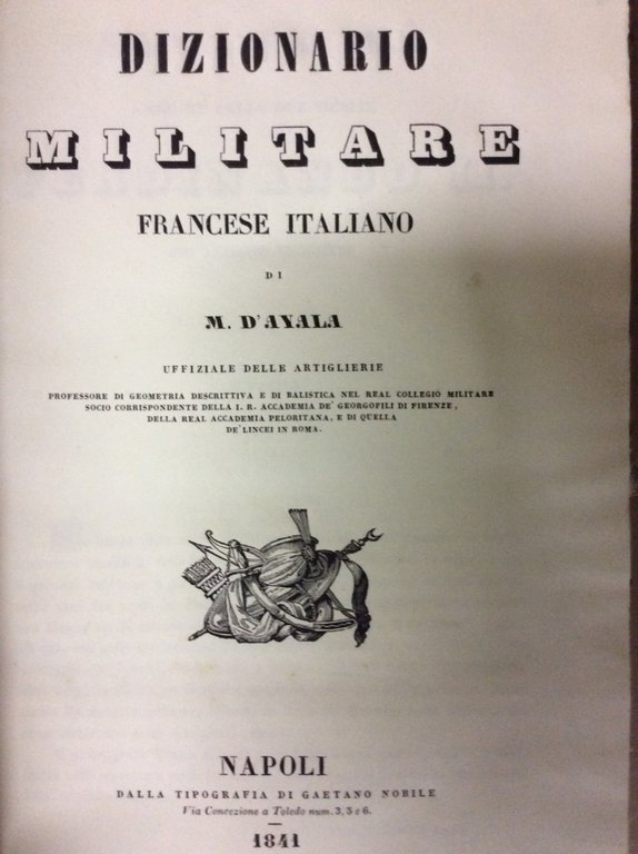 DIZIONARIO MILITARE FRANCESE ITALIANO.