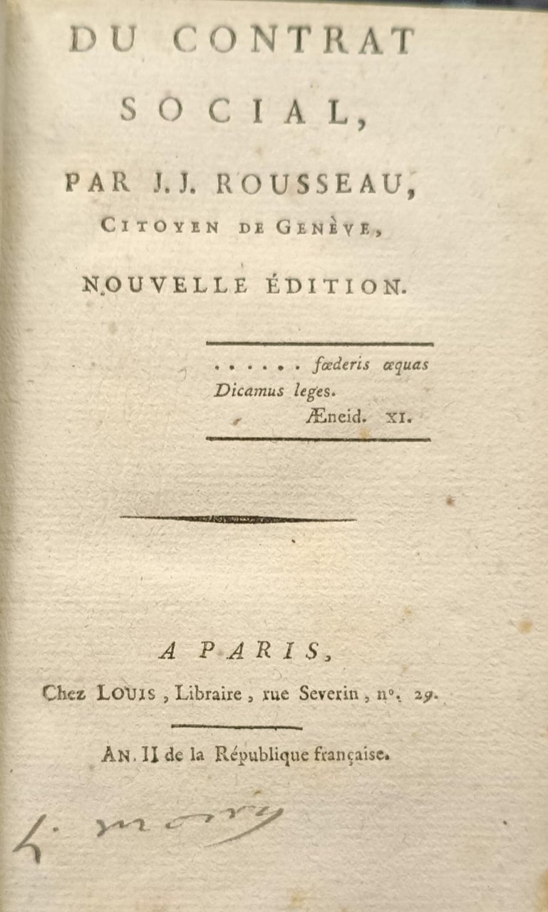 DU CONTRAT SOCIAL. - Nouvelle édition.