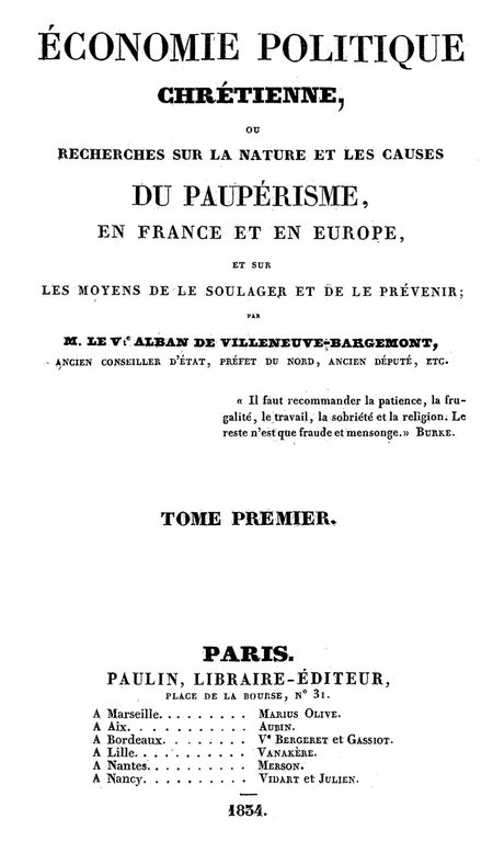 ECONOMIE POLITIQUE CHRETIENNE, OU RECHERCHES SUR LA NATURE ET LES …