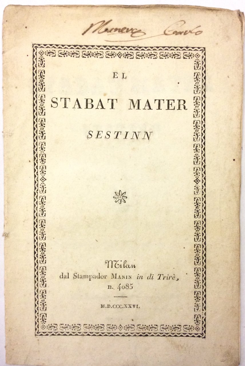 EL STABAT MATER. - Sestinn.