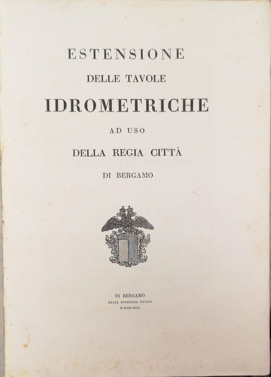 ESTENSIONE DELLE TAVOLE IDROMETRICHE AD USO DELLA REGIA CITTÀ DI …