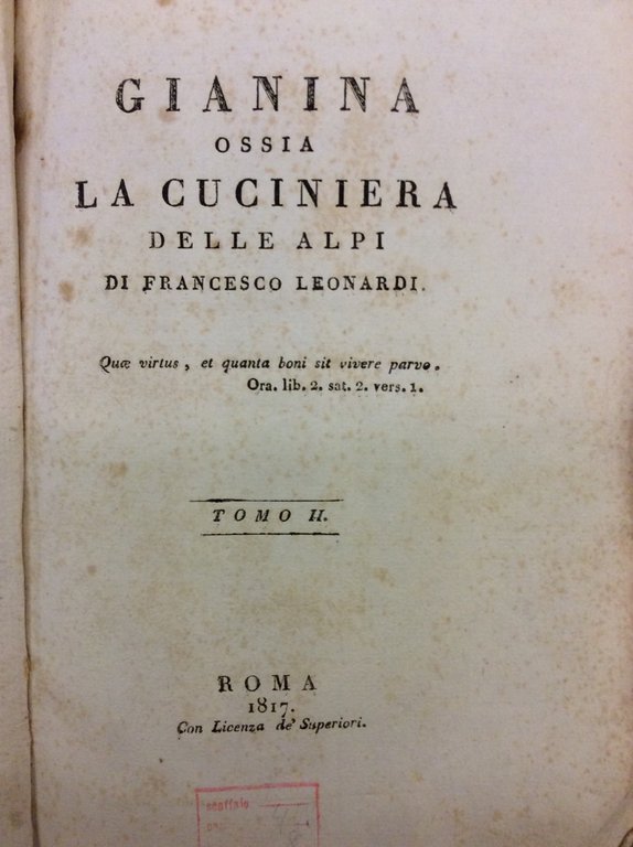 GIANINA OSSIA LA CUCINIERA DELLE ALPI.