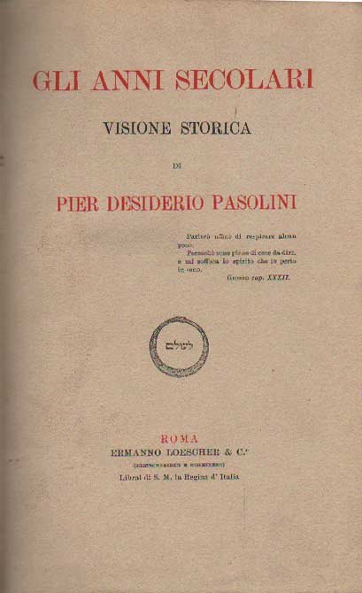 GLI ANNI SECOLARI. - Visione storica.