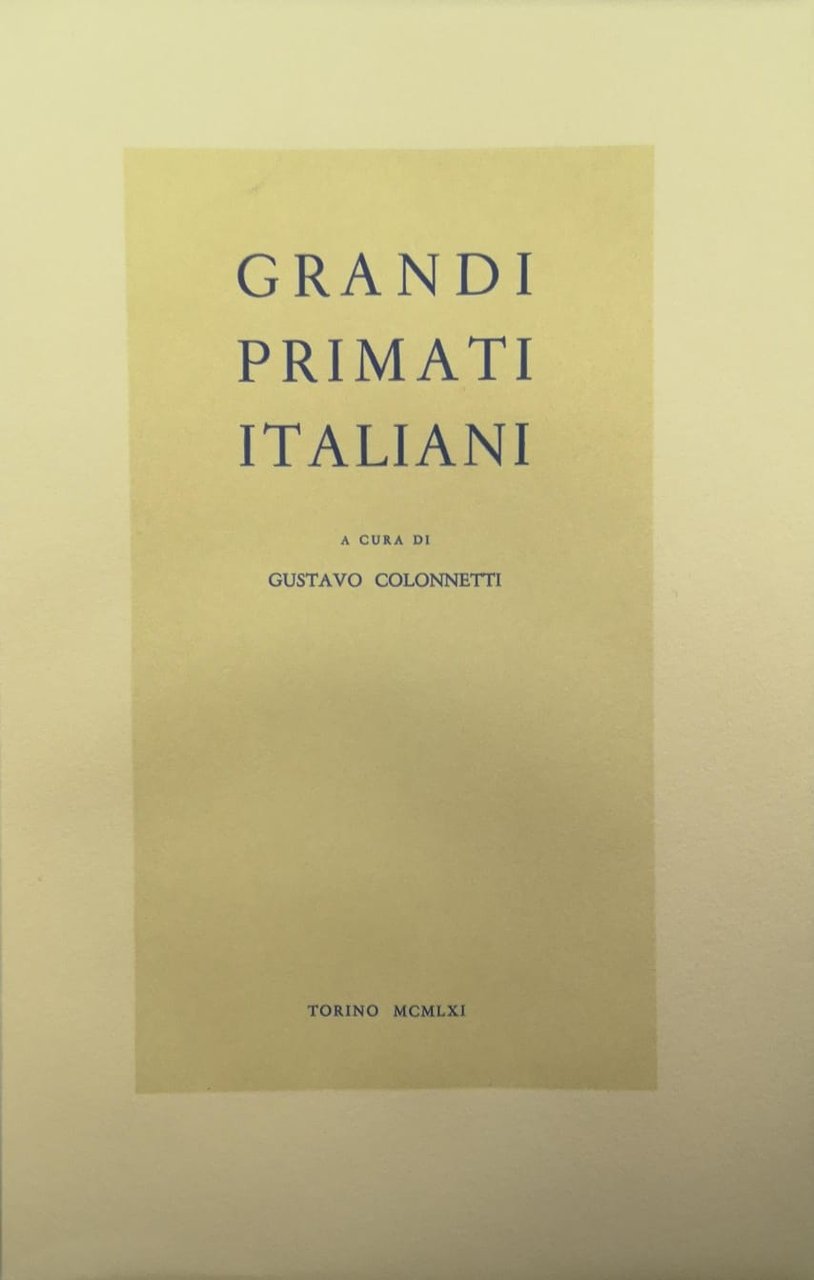 GRANDI PRIMATI ITALIANI.
