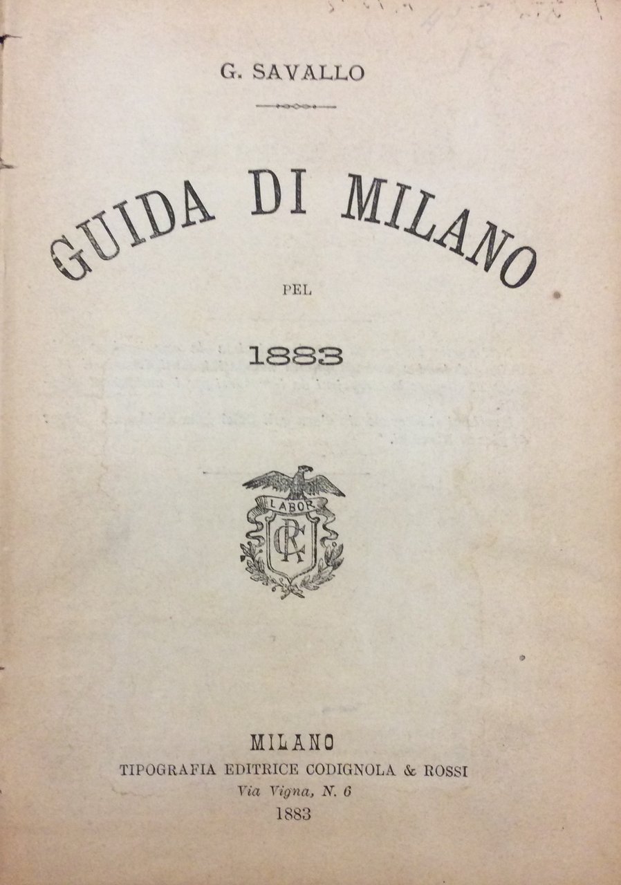 GUIDA DI MILANO PEL 1883.