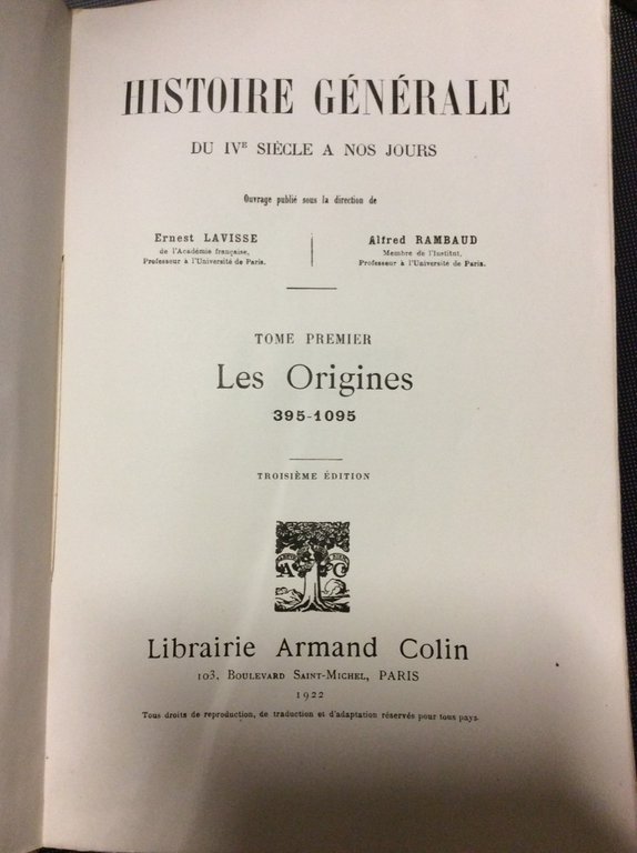 HISTOIRE GENERALE DU IV SIECLE A NOS JOURS.