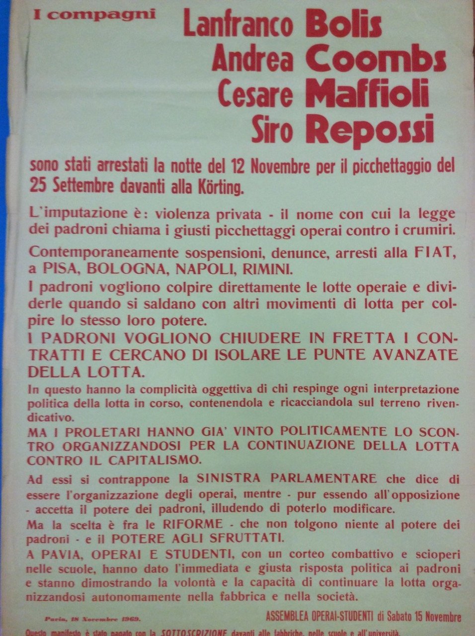 I COMPAGNI LANFRANCO BOLIS, ANDREA COOMBS, CESARE MAFFIOLI, SIRO REPOSSI …