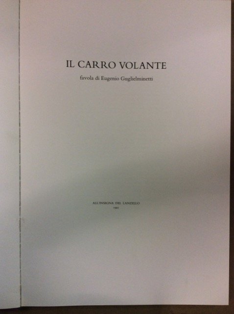 IL CARRO VOLANTE. - Favola.