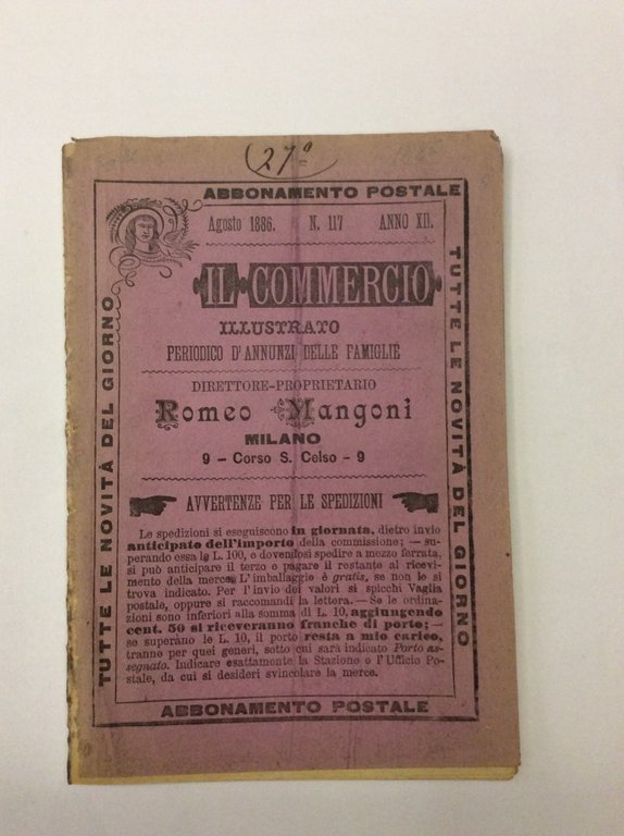 IL COMMERCIO ILLUSTRATO. - Periodico d'annunzi delle famiglie N. 117 …