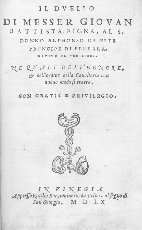 IL DUELLO. - Al S. Donno Alphonso da Este Prencipe …