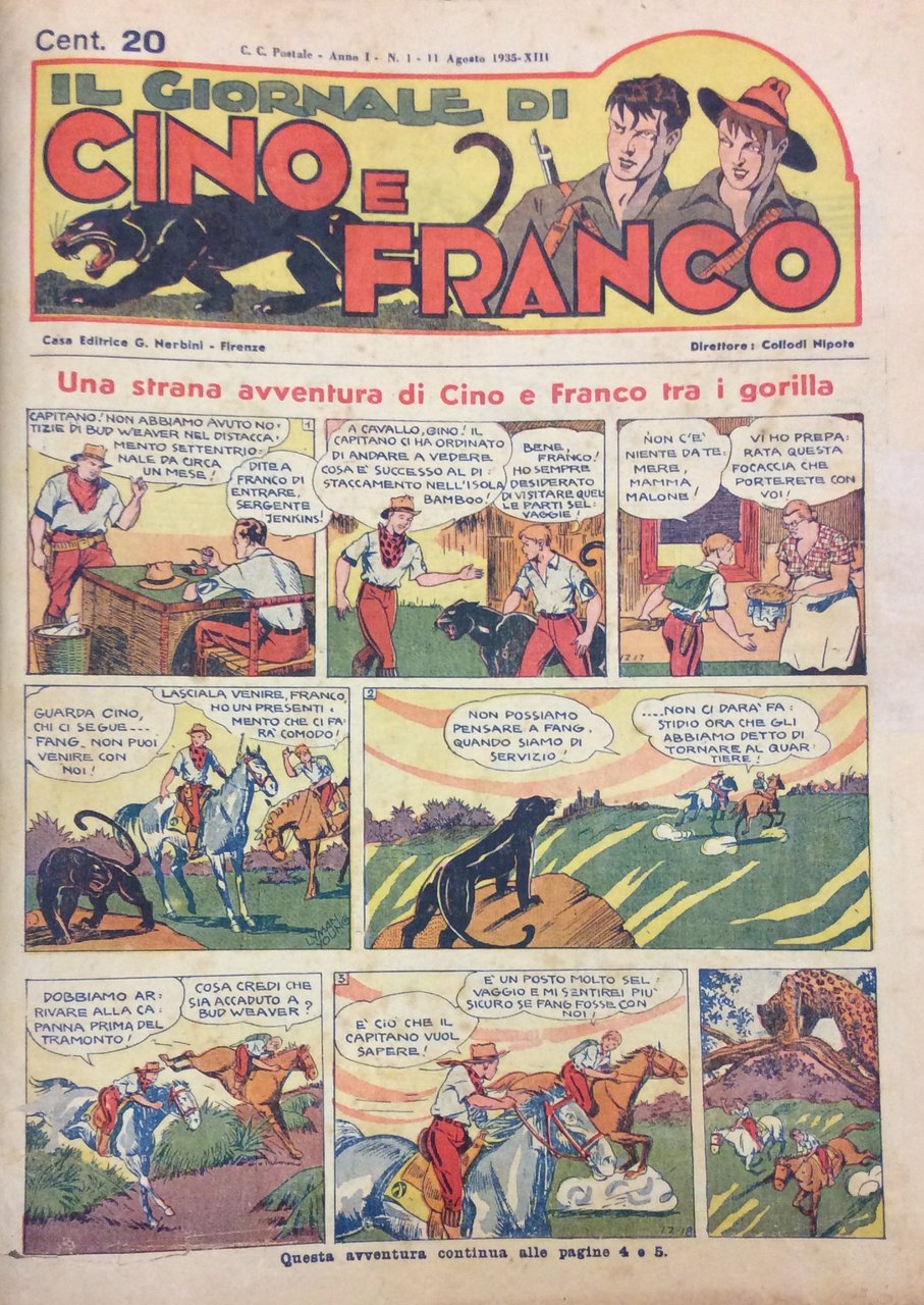 IL GIORNALE DI CINO E FRANCO. - Direttore: Collodi Nipote.