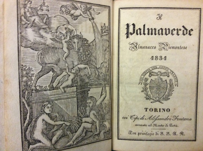 IL PALMAVERDE - 1831. - Almanacco Piemontese.