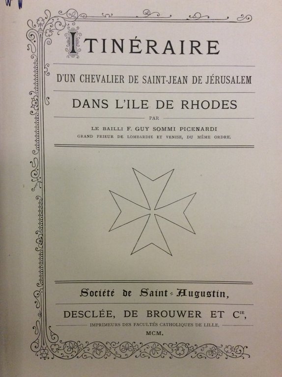 ITINERAIRE D'UN CHEVALIER DE SAINT-JEAN DE JERUSALEM DANS L'ILE DE …