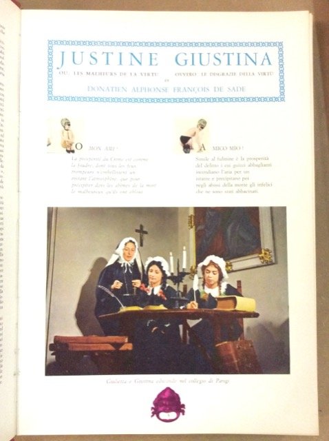 JUSTINE. - O le disgrazie della virtù. A cura di …
