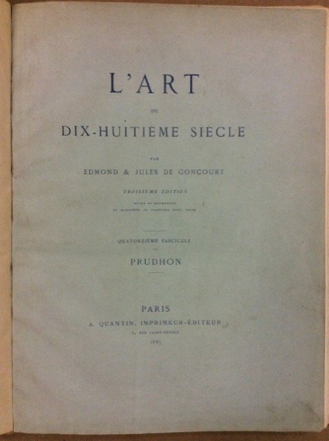 L'ART DU DIX-HUITIEME SIECLE. - Troisième édition, revue et augmentée.