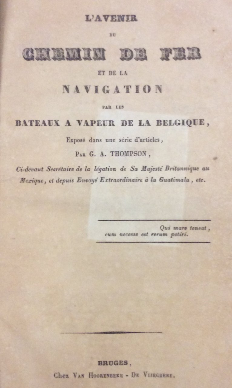 L'AVENIR DU CHEMIN DE FER ET DE LA NAVIGATION PAR …