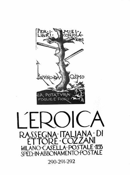 L'EROICA. 1942 (Anno XXXII) QUADERNO 290 - 291 - 292.