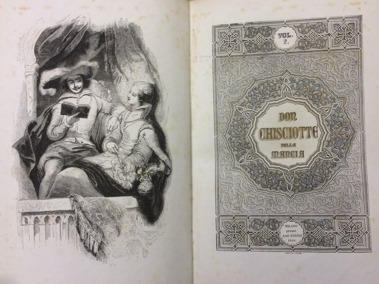 L'INGEGNOSO IDALGO DON CHISCIOTTE DELLA MANCIA. - Tradotto da B. Gamba ed ora riveduto da F. Ambrosoli. Edizione illustrata.