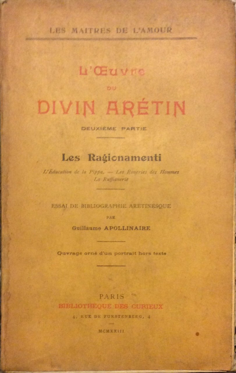 L'OEUVRE DU DIVIN ARETIN. - Introduction et notes - Essai …