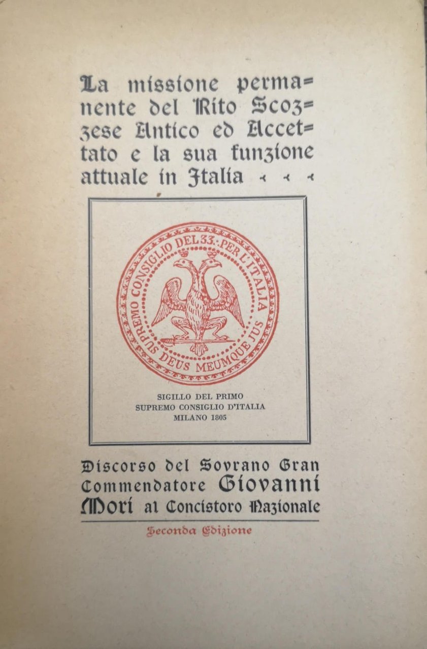LA MISSIONE PERMANENTE DEL RITO SCOZZESE ANTICO ED ACCETTATO E …