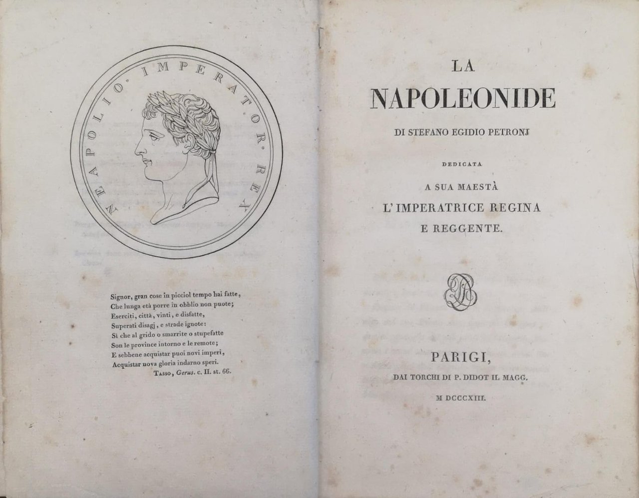 LA NAPOLEONIDE. - Dedicata a Sua Maestà l'Imperatrice Regina e …