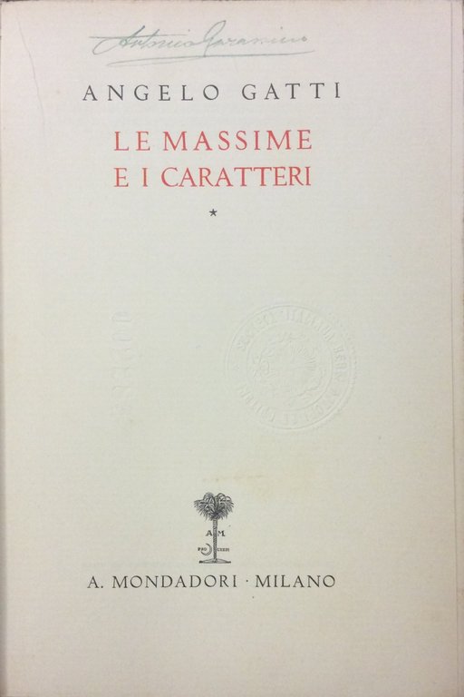 LE MASSIME E I CARATTERI.