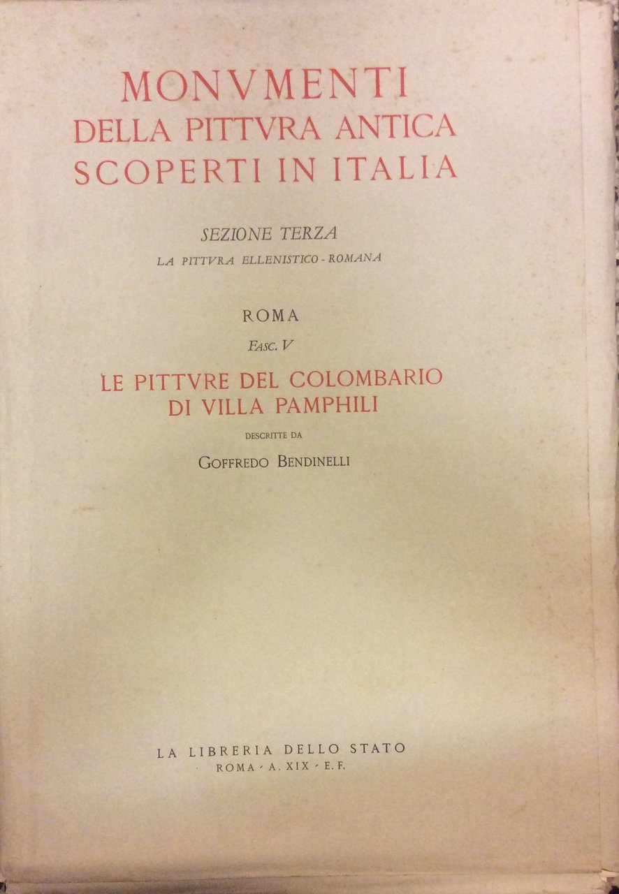 LE PITTURE DEL COLOMBARIO DI VILLA PAMPHILI. - Monumenti della …