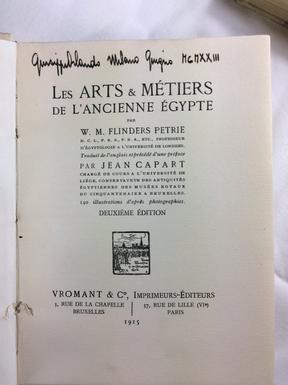 LES ARTS ET METIERS DE L'ANCIENNE EGYPTE. - Traduit de …