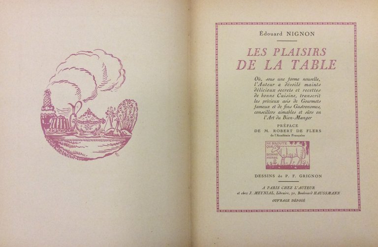 LES PLAISIRS DE LA TABLE. - Où, sous une forme …