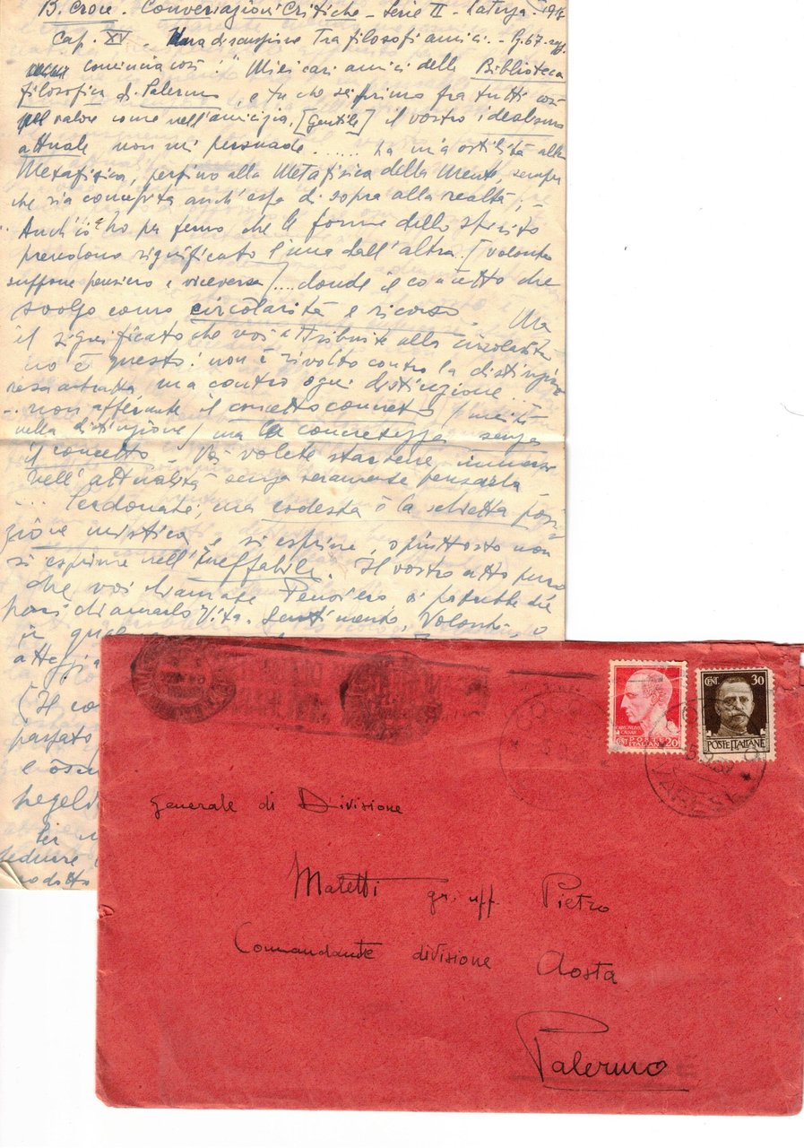 LETTERA AUTOGRAFA FIRMATA.