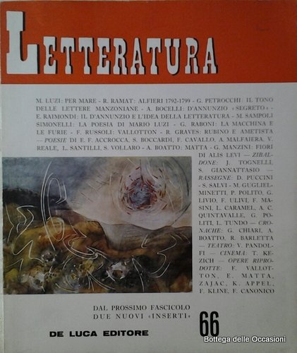 LETTERATURA. ANNATA 1963. N. 61, 62-63, 64-65, 66. - Rivista …