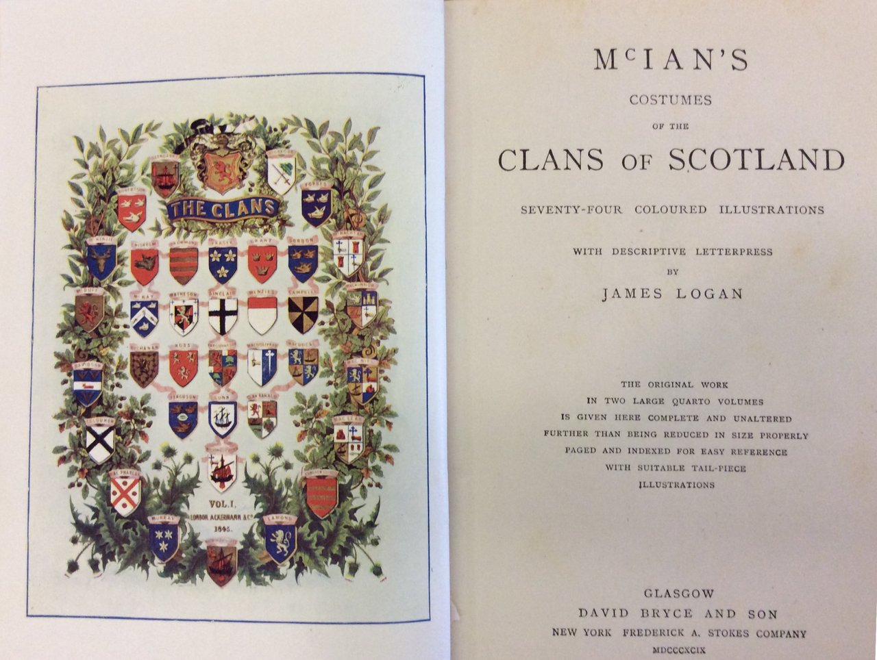 Mc .IAN'S COSTUMES OF THE CLANS OF SCOTLAND. - Seventy-four …