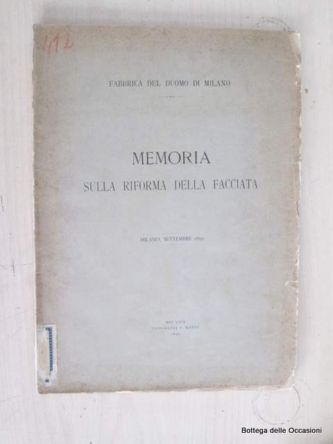 MEMORIA SULLA RIFORMA DELLA FACCIATA.