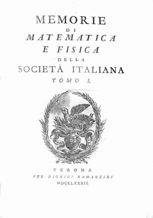 MEMORIE DI MATEMATICA E FISICA DELLA SOCIETA' ITALIANA.