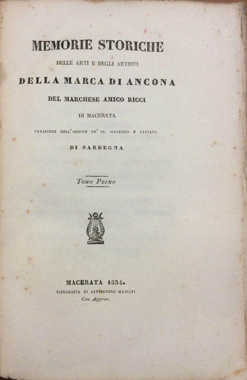 MEMORIE STORICHE DELLE ARTI E DEGLI ARTISTI DELLA MARCA DI …