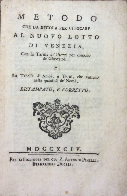 METODO CHE DA REGOLA PER GIUOCARE AL NUOVO LOTTO DI …