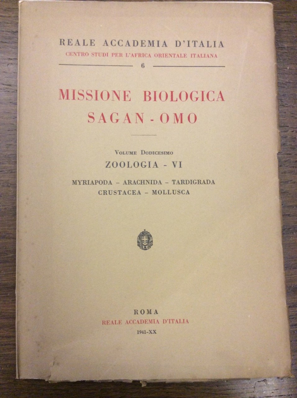 MISSIONE BIOLOGICA SAGAN - OMO. - Voll. XII: Zoologia - …