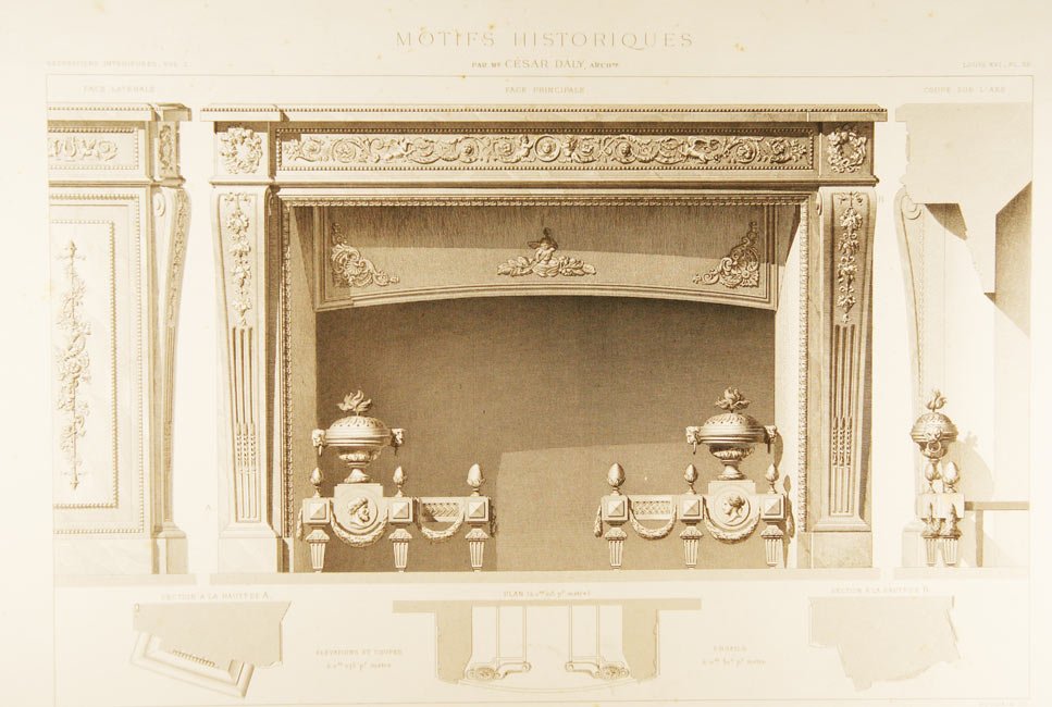 MOTIFS HISTORIQUES D'ARCHITECTURE ET DE SCULPTURE D'ORNEMENT. - Décorations intérieures. …