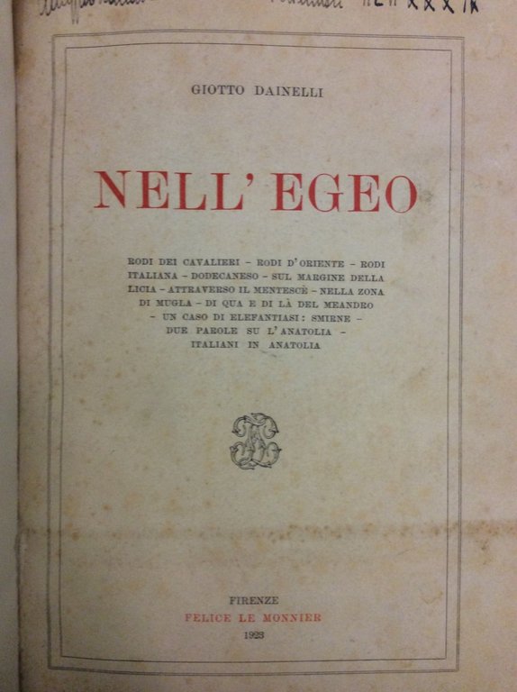 NELL'EGEO.