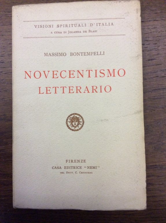 NOVECENTISMO LETTERARIO. - Visioni spirituali d'Italia a cura di Jolanda …